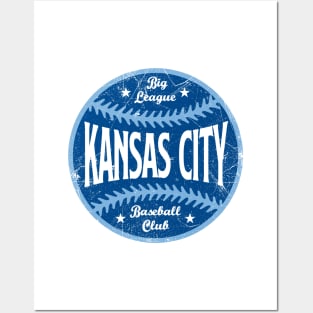 Kansas City Retro Big League Baseball - White Posters and Art
